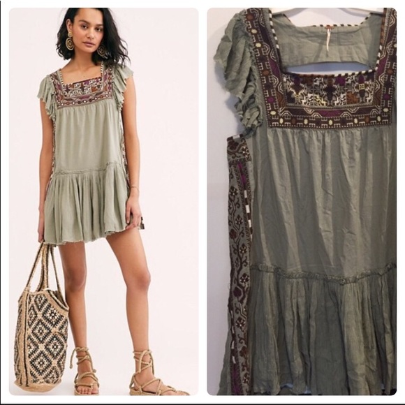 Free People Dresses & Skirts - XSOLDX Free People Day Glow Embroidered Mini Dress